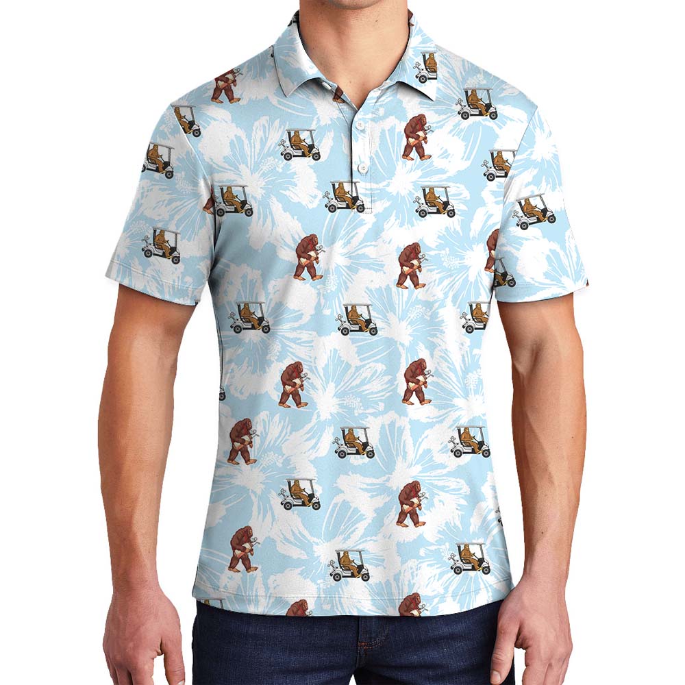 Bigfoot White And Blue Golf Polos For men - variant image 1