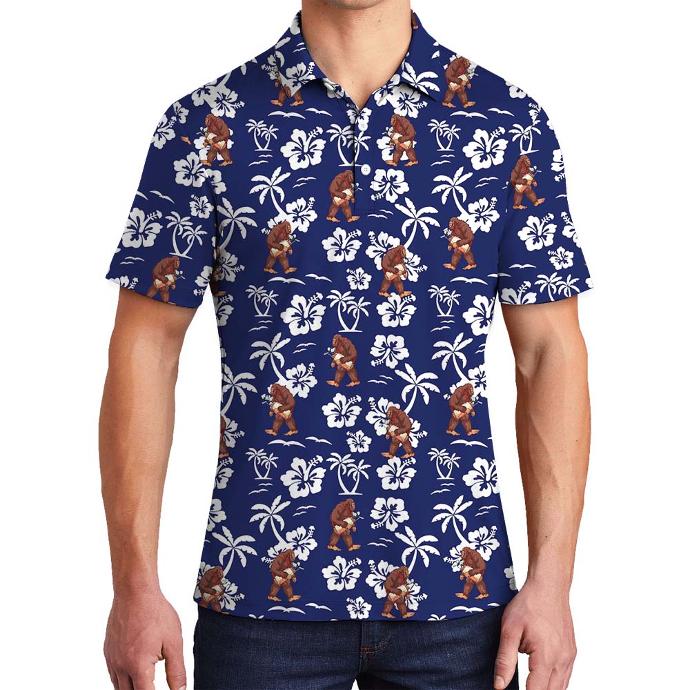 Bigfoot Navy Mens Golf Polo Shirts - variant image 1