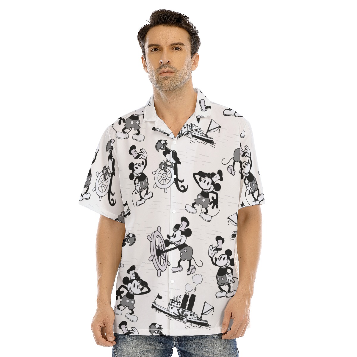 Steamboat Willie Mickey Mouse Cartoon Summer Beach Shirt - variant image 1