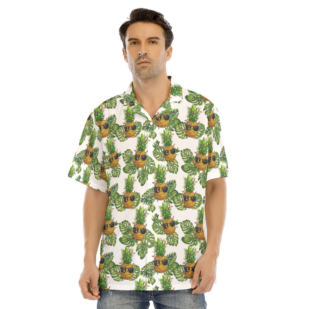 Cool Christmas Pineapple Tropical Hawaiian Shirt - variant image 1