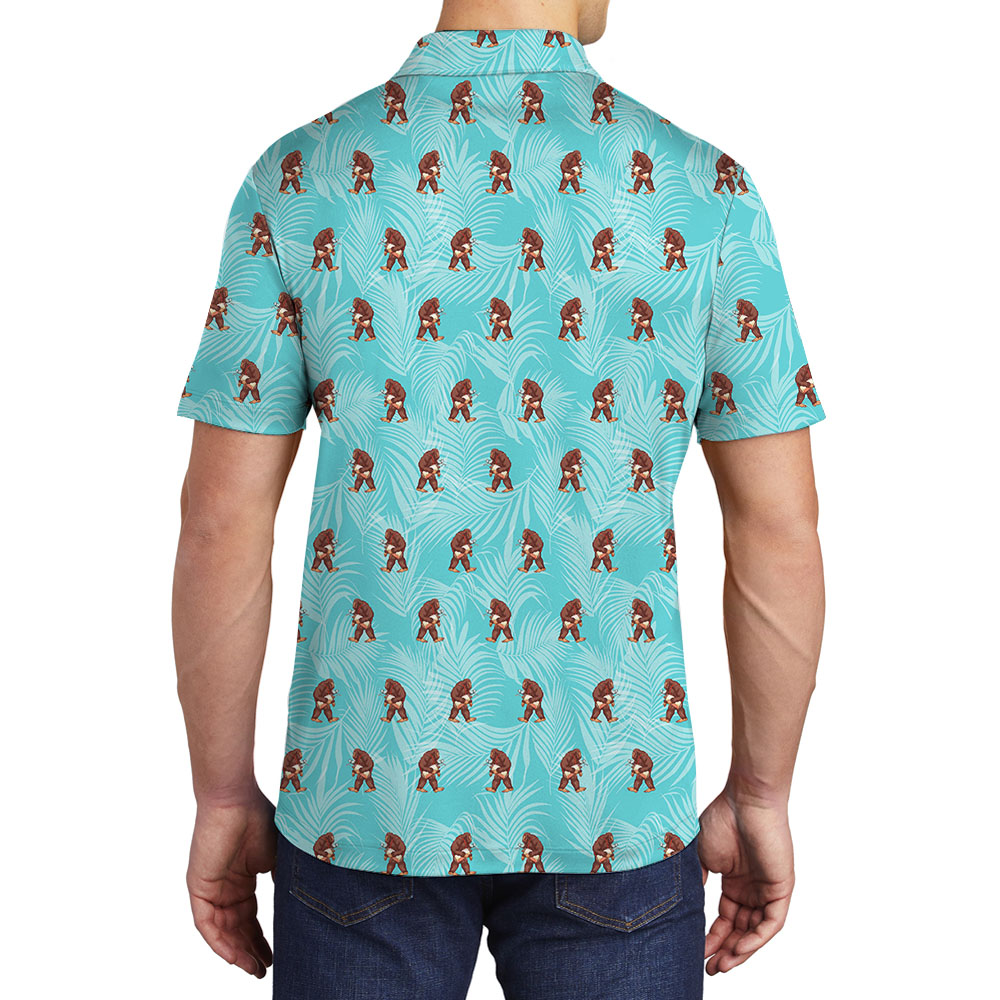 Unique Sasquatch Bigfoot Golf Collared Shirt