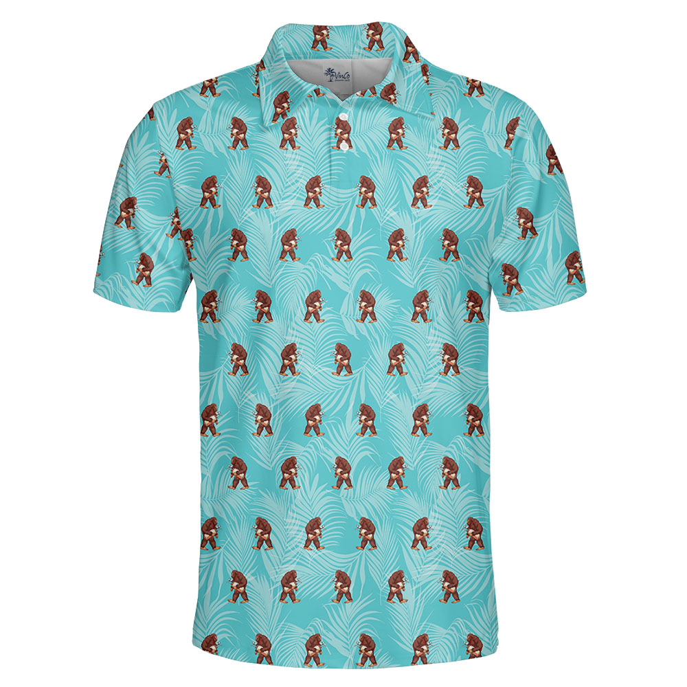 Unique Sasquatch Bigfoot Golf Collared Shirt
