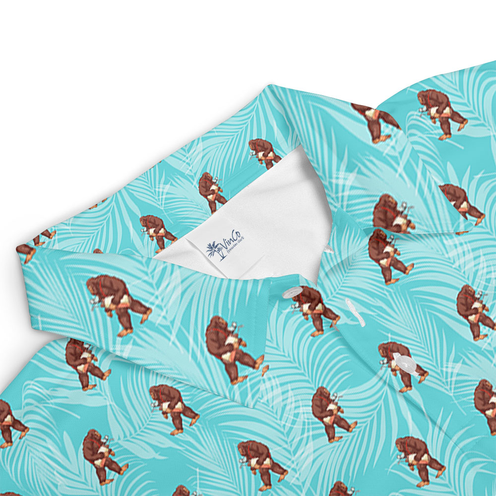 Unique Sasquatch Bigfoot Golf Collared Shirt