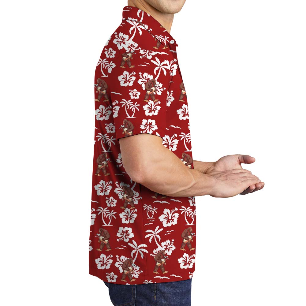 Unique Bigfoot Golf Red Polo Shirt For Men