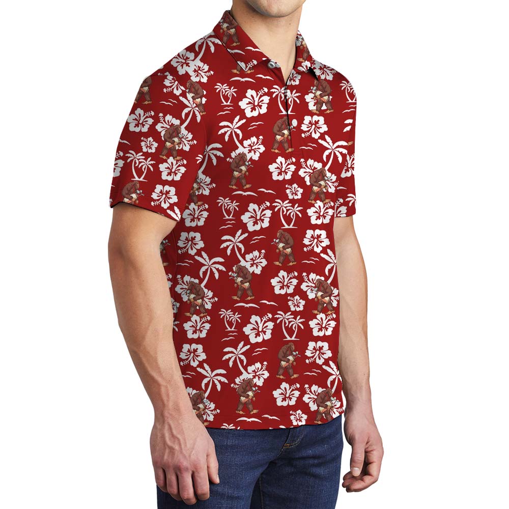 Unique Bigfoot Golf Red Polo Shirt For Men