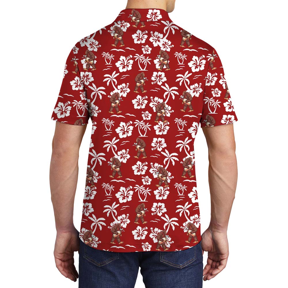 Unique Bigfoot Golf Red Polo Shirt For Men
