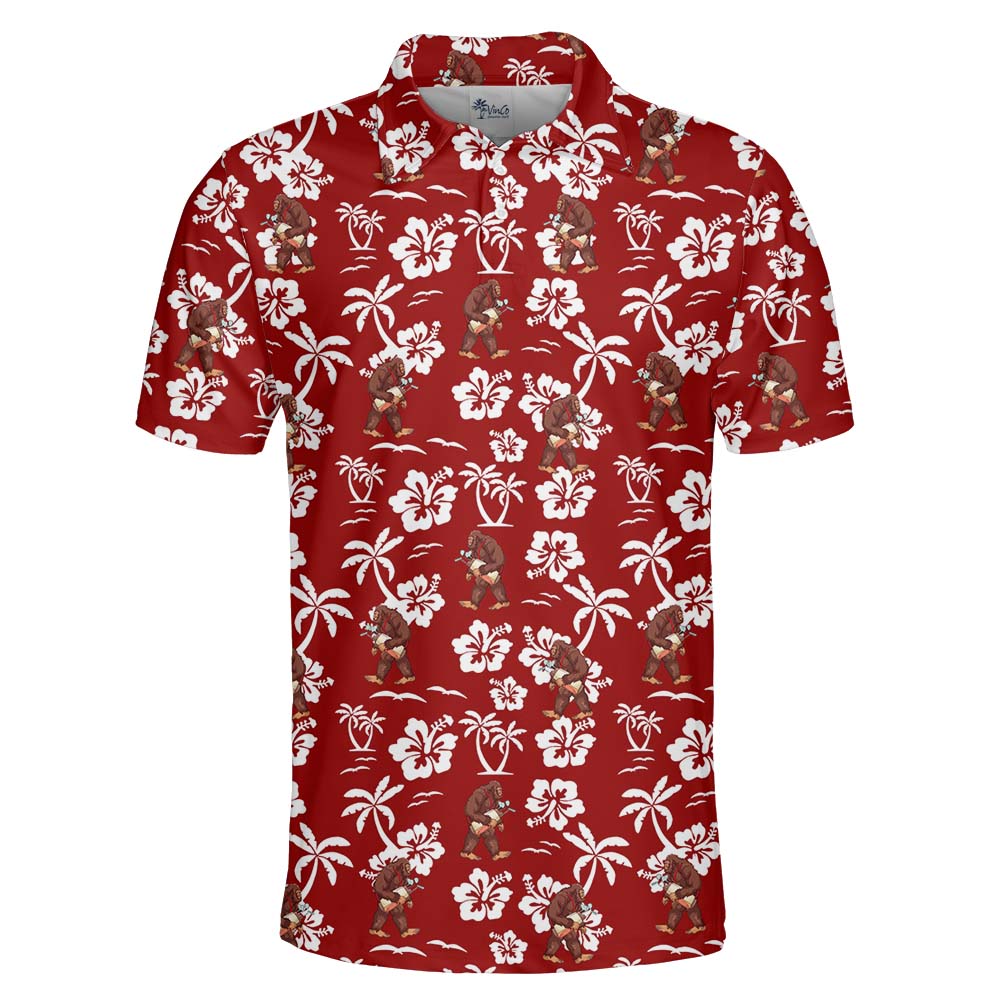 Unique Bigfoot Golf Red Polo Shirt For Men