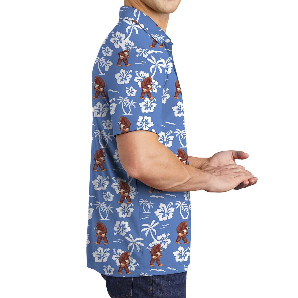 Bigfoot Blue Polo Golf Shirt For Men