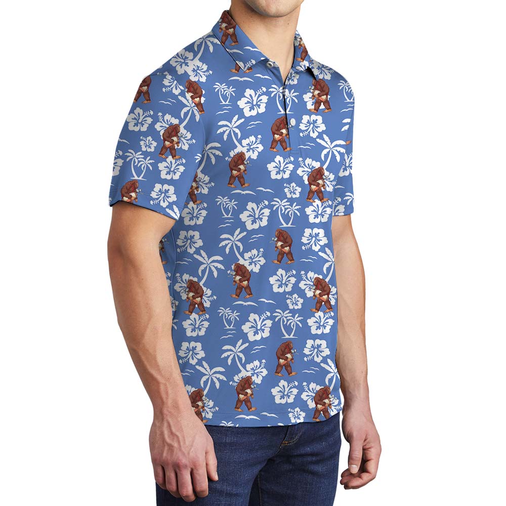 Bigfoot Blue Polo Golf Shirt For Men