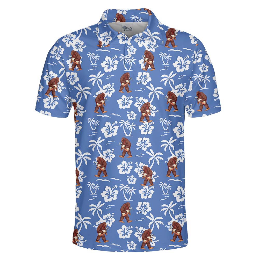 Bigfoot Blue Polo Golf Shirt For Men