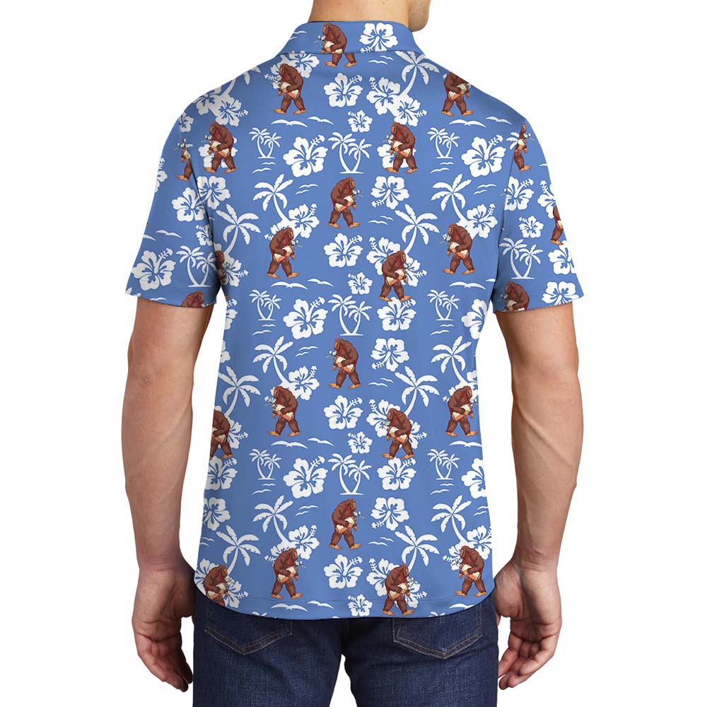 Bigfoot Blue Polo Golf Shirt For Men