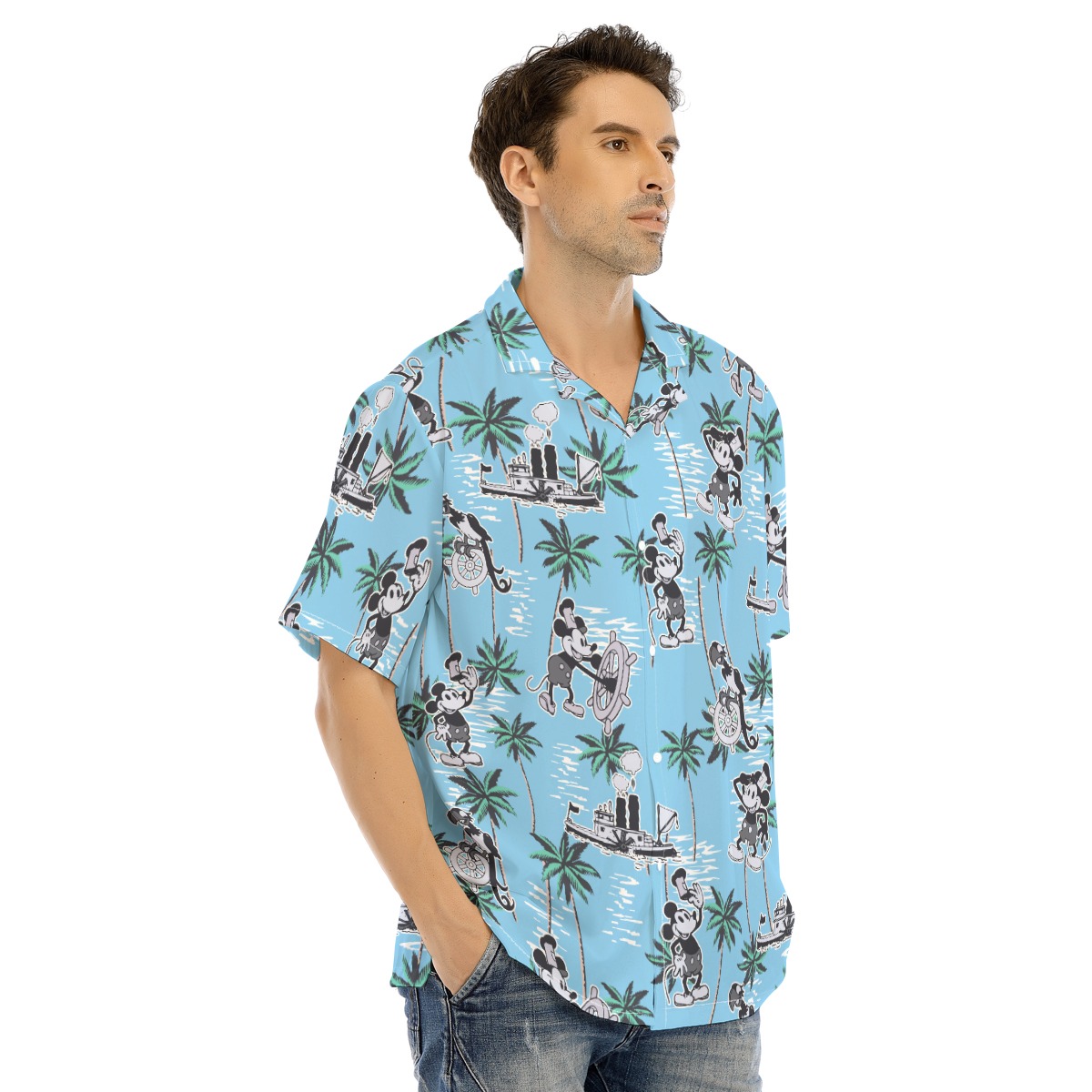 Tropical Palm Tree Mickey Mouse Hawaiian Shirt