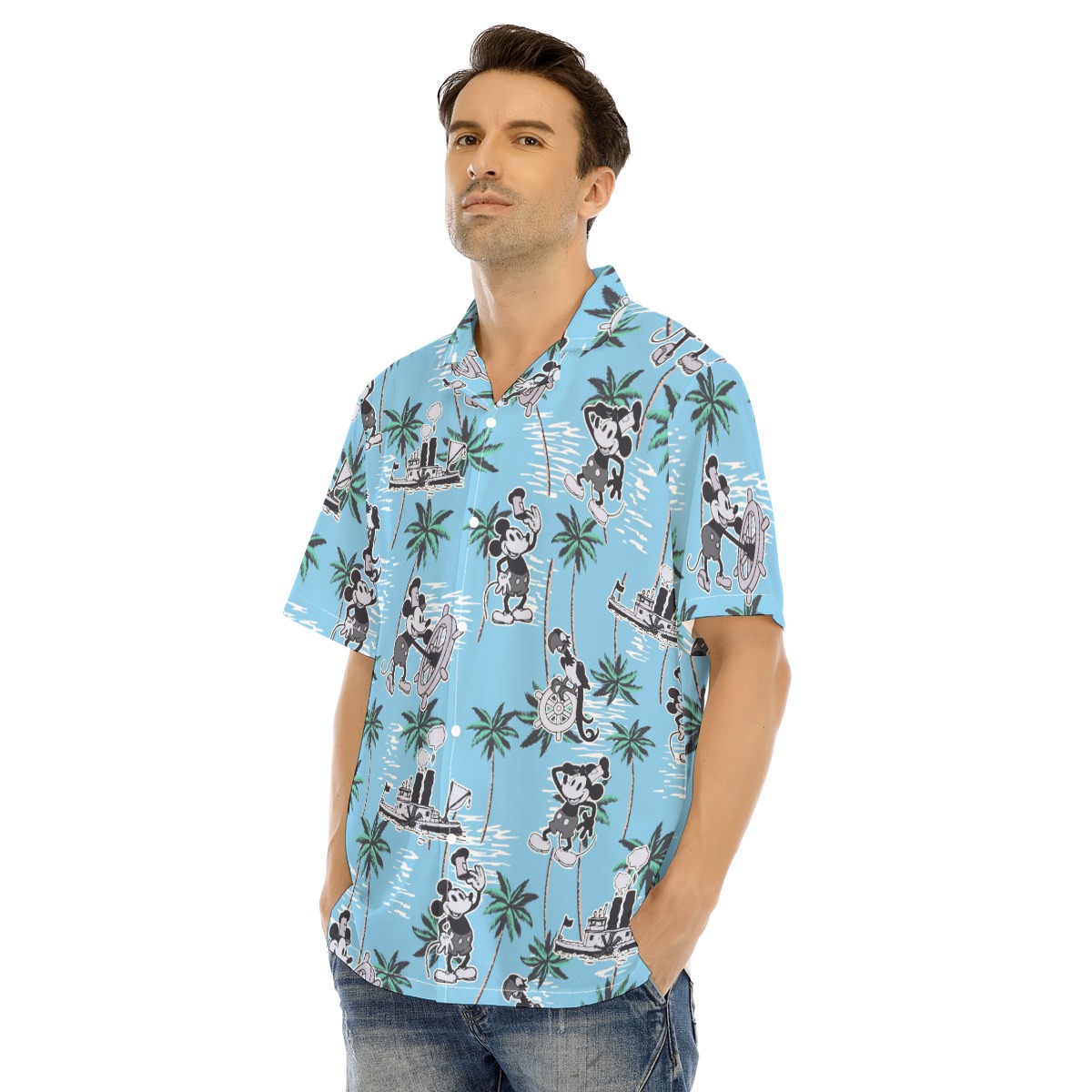 Tropical Palm Tree Mickey Mouse Hawaiian Shirt