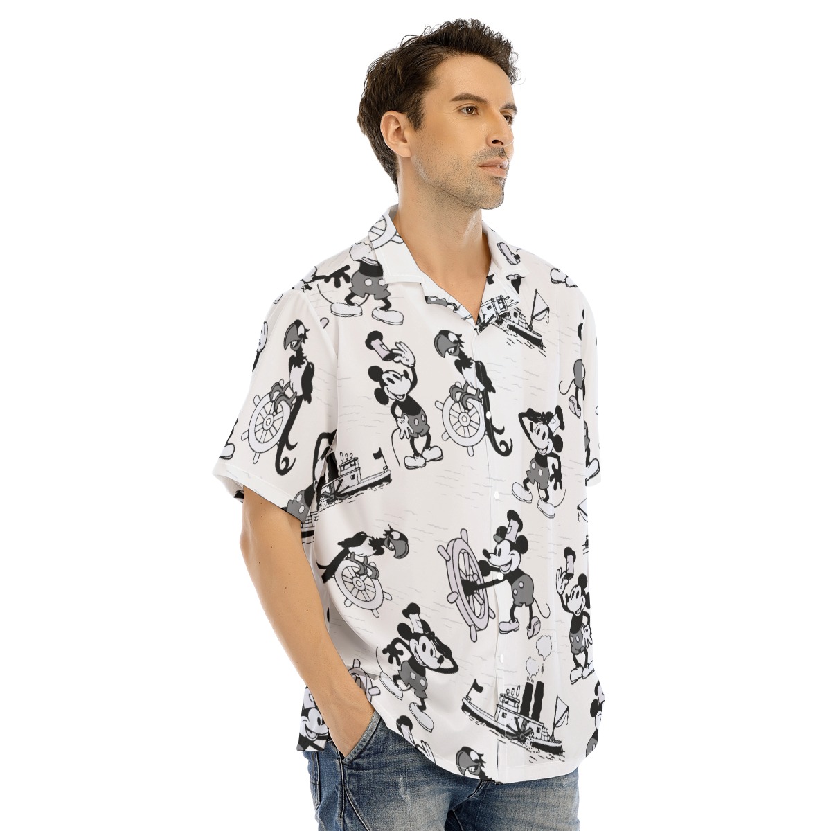 Steamboat Willie Mickey Mouse Cartoon Summer Beach Shirt