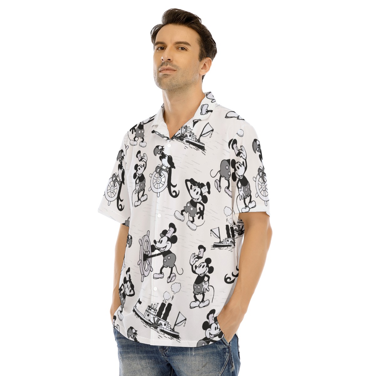 Steamboat Willie Mickey Mouse Cartoon Summer Beach Shirt
