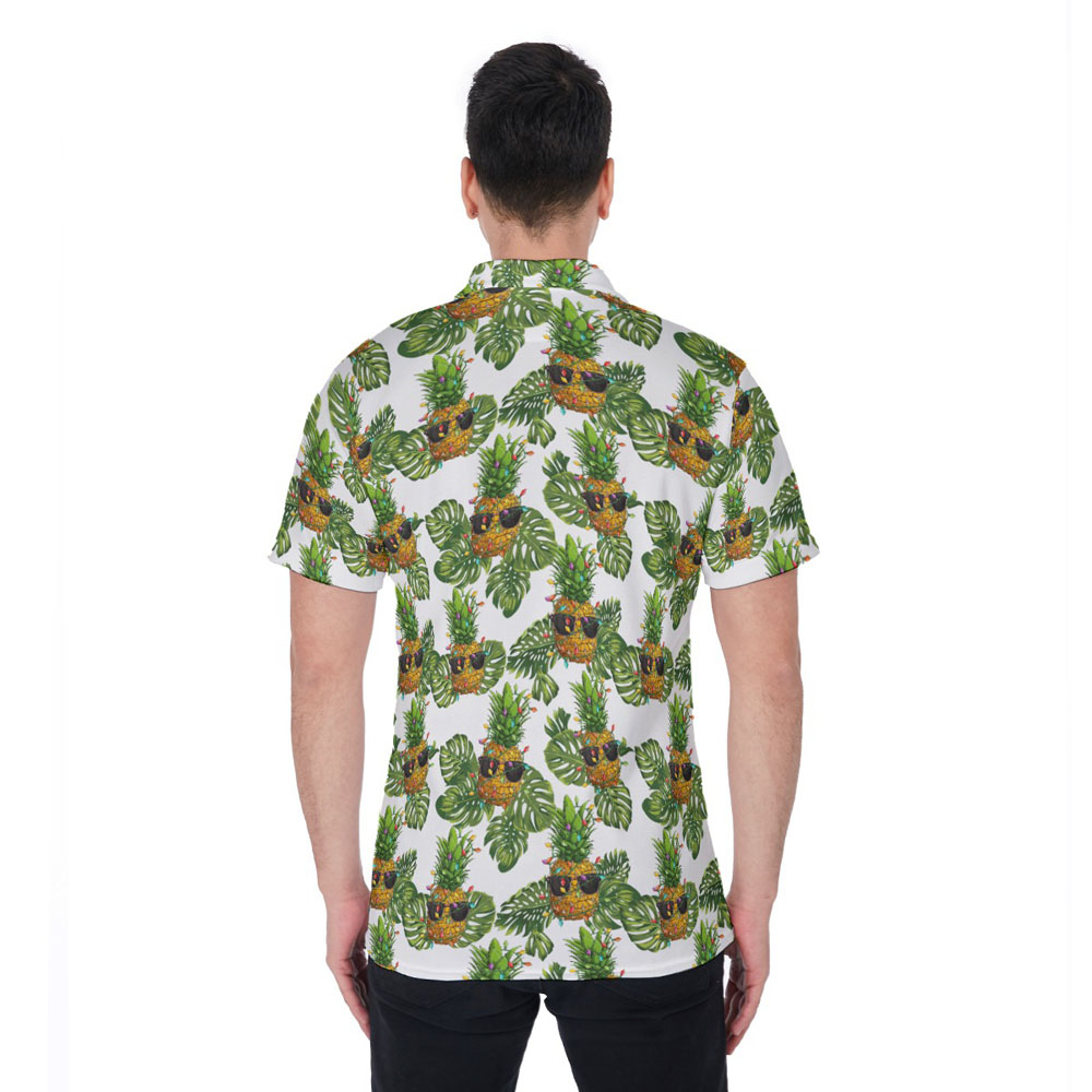 Funny Christmas Pineapple Aloha Polo Golf Shirt