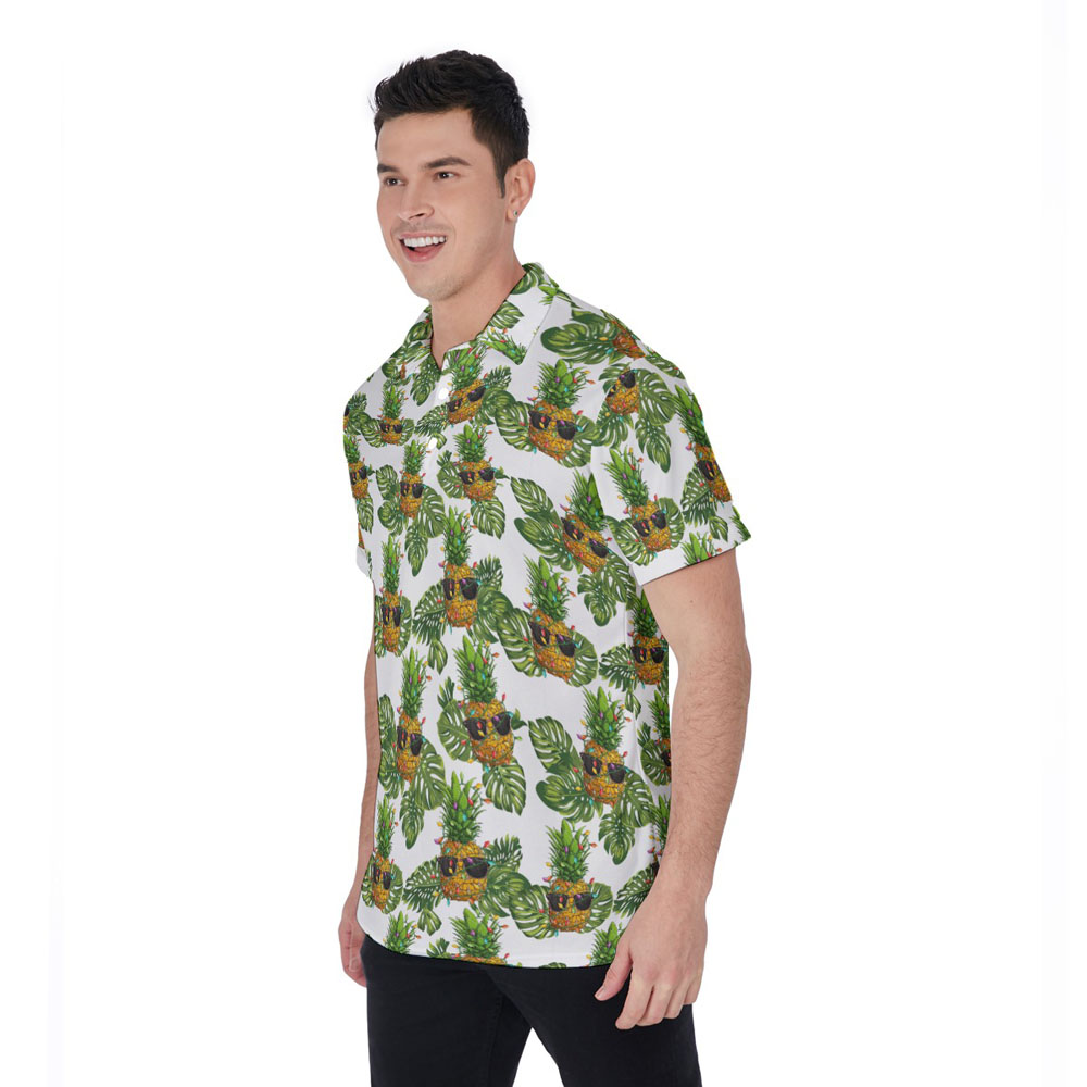 Funny Christmas Pineapple Aloha Polo Golf Shirt