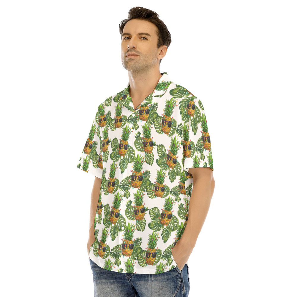 Cool Christmas Pineapple Tropical Hawaiian Shirt
