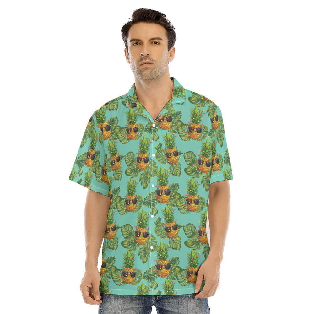 Cool Christmas Pineapple Hawaiian Short Sleeves Shirt - variant image 1