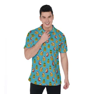 Funny Rubber Christmas Theme Hawaiian Polo Shirt