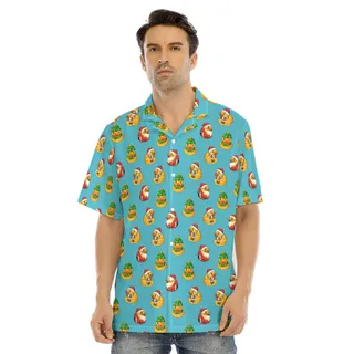 Christmas Rubber Duck Blue Hawaiian Shirt