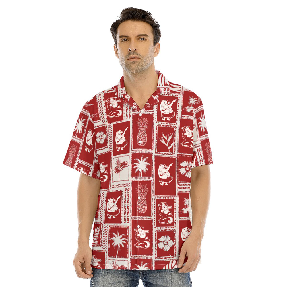 Vintage Santa Claus Aloha Christmas Shirt - variant image 1