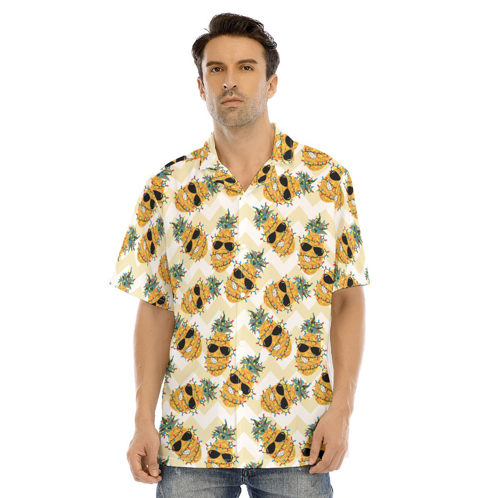 Mele Kalikimaka Pineapple Yellow Hawaiian Shirt - variant image 1