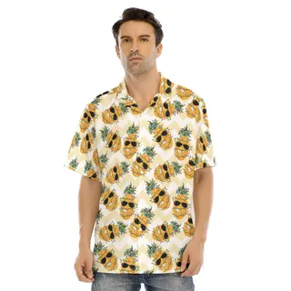 Mele Kalikimaka Pineapple Yellow Hawaiian Shirt