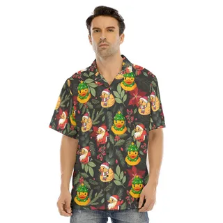Christmas Rubber Duck Floral Hawaiian Shirt