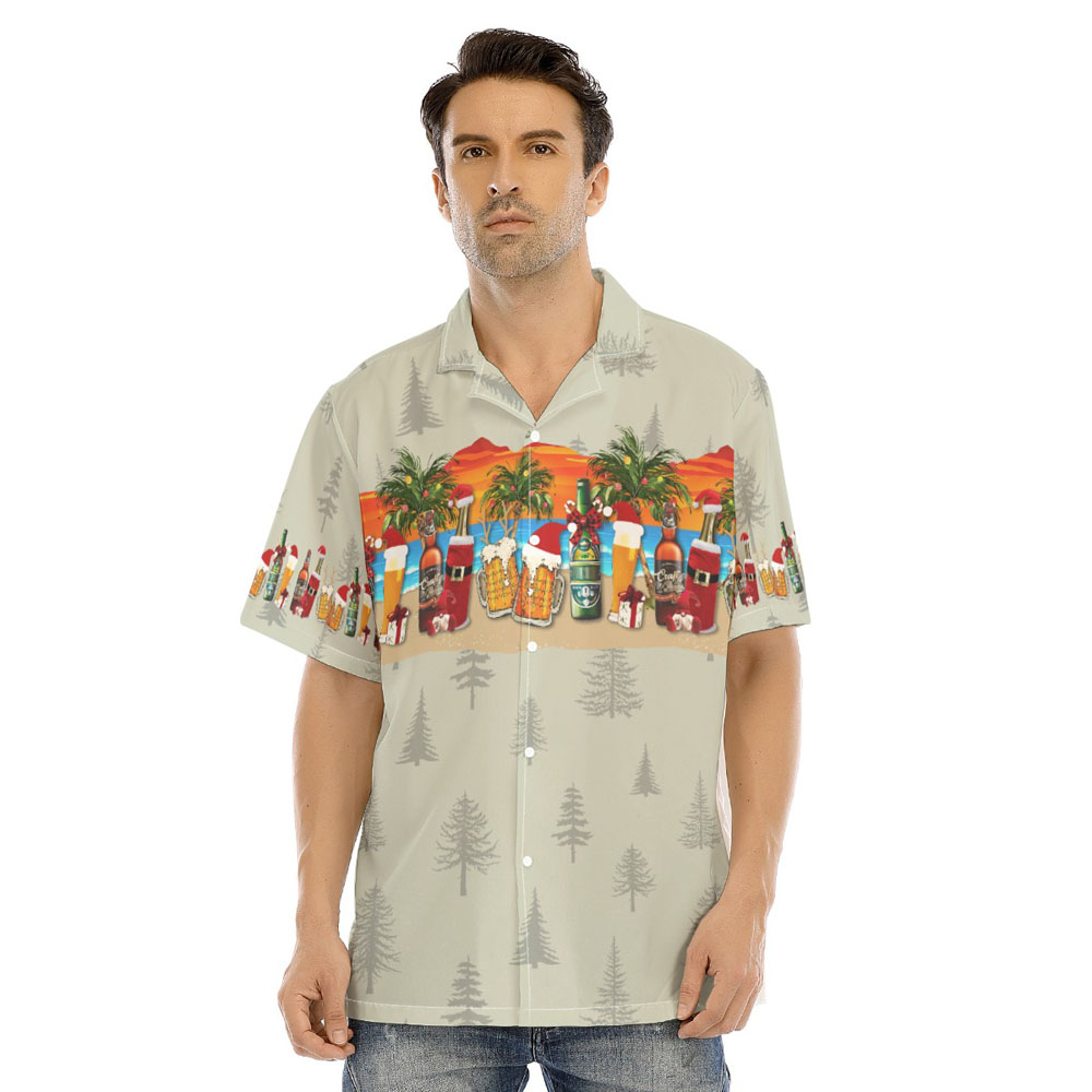 Funny Christmas Beer Tropical Hawaiian Shirt - variant image 1