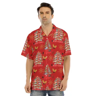 Funny Merry Fishmas Christmas Red Hawaiian Shirt