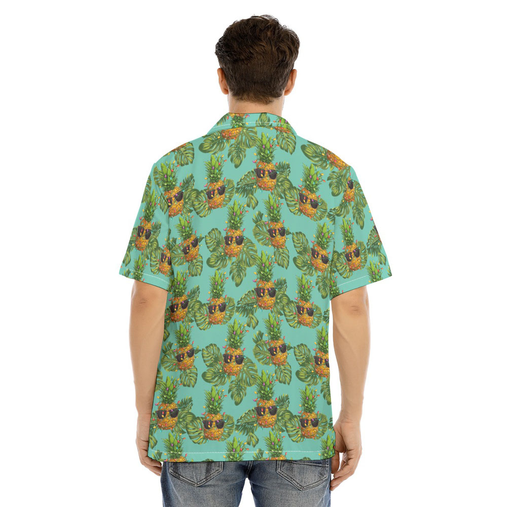 Cool Christmas Pineapple Hawaiian Short Sleeves Shirt