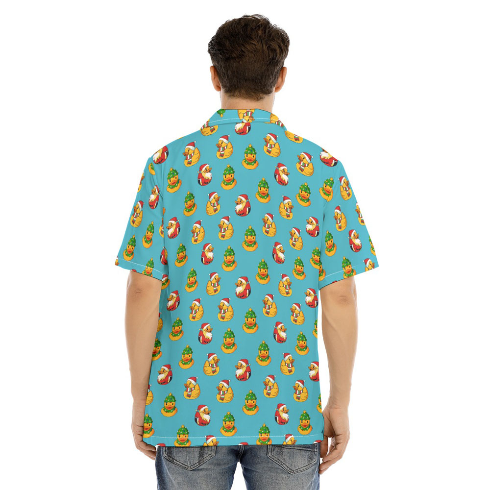 Christmas Rubber Duck Blue Hawaiian Shirt