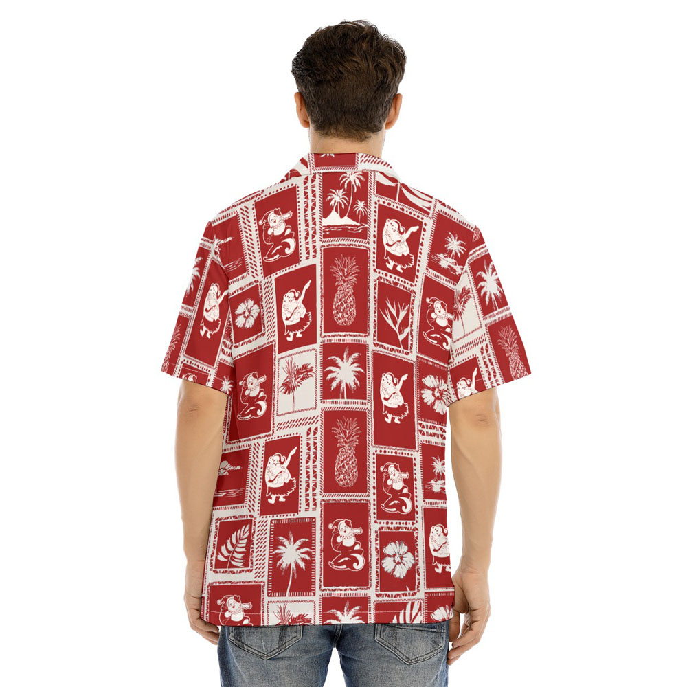 Vintage Santa Claus Aloha Christmas Shirt