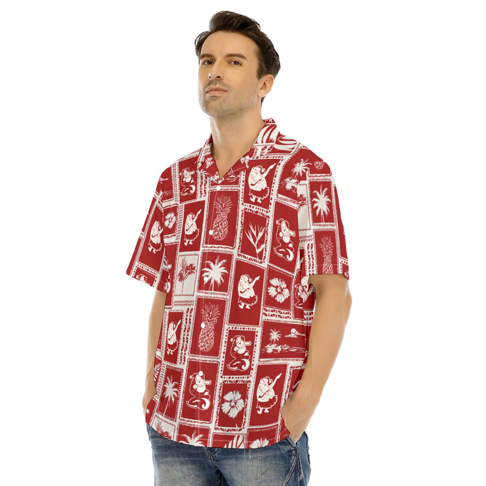 Vintage Santa Claus Aloha Christmas Shirt