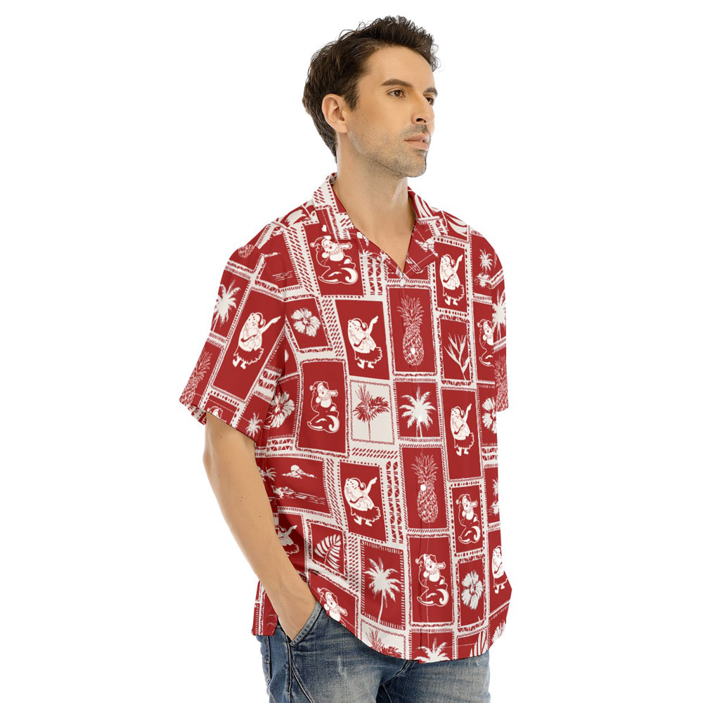 Vintage Santa Claus Aloha Christmas Shirt