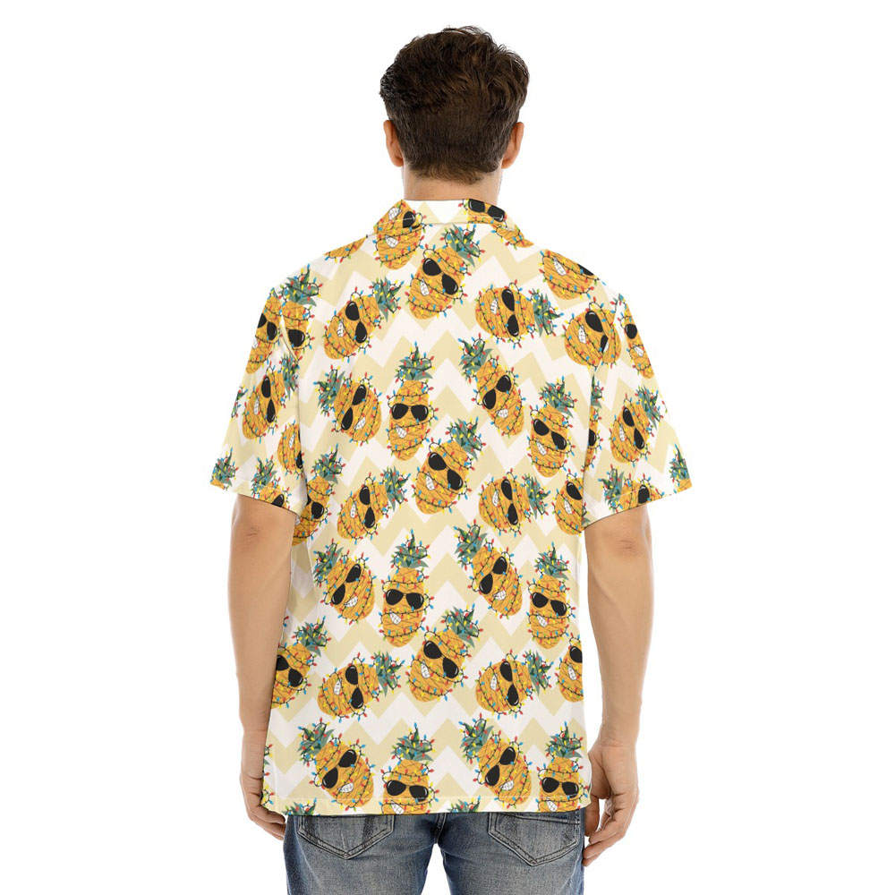Mele Kalikimaka Pineapple Yellow Hawaiian Shirt