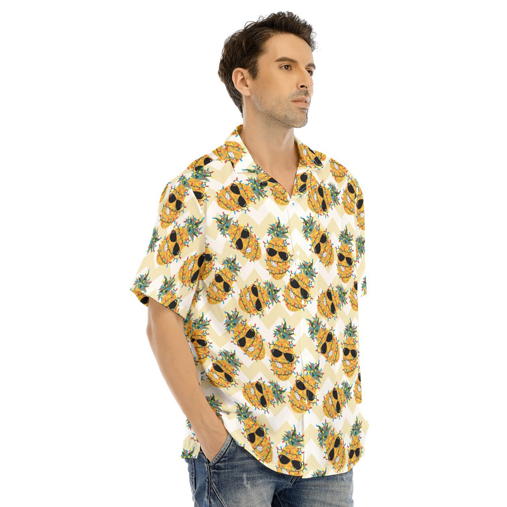 Mele Kalikimaka Pineapple Yellow Hawaiian Shirt