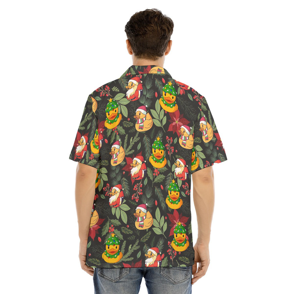 Christmas Rubber Duck Floral Hawaiian Shirt