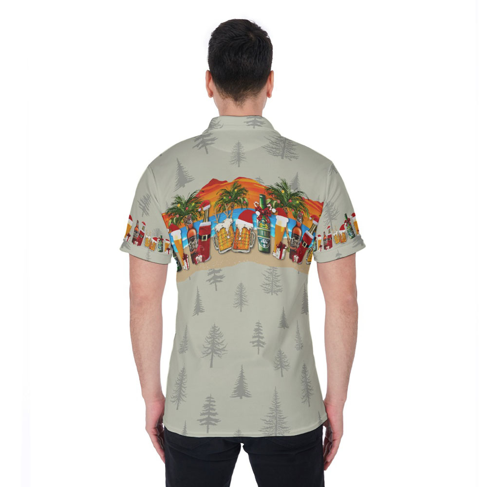 Funny Christmas Beers Tropical Aloha Polo Shirt