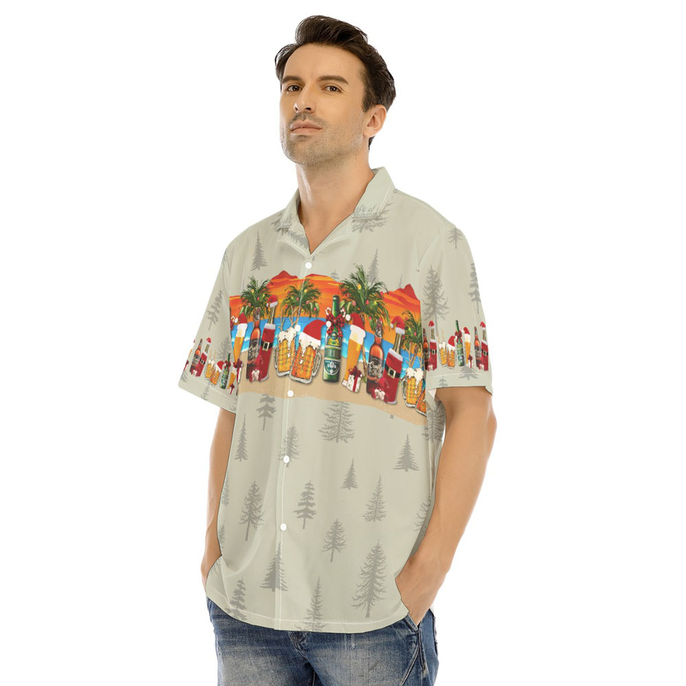 Funny Christmas Beer Tropical Hawaiian Shirt