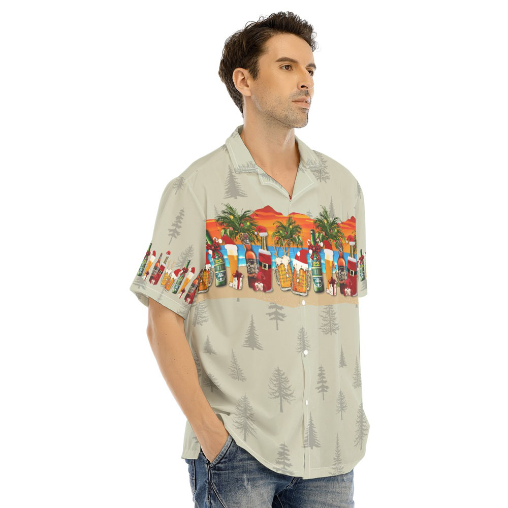 Funny Christmas Beer Tropical Hawaiian Shirt