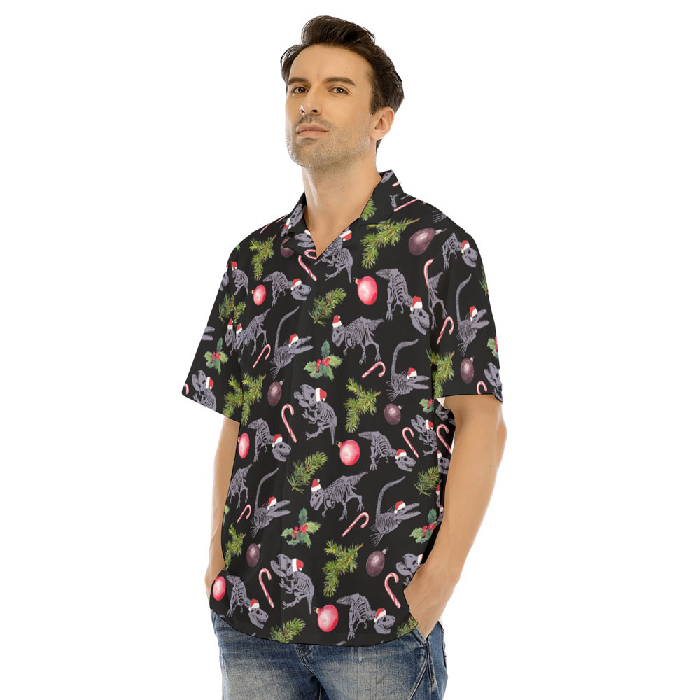 Funny Dinosaur Skeleton Christmas Hawaiian Shirt