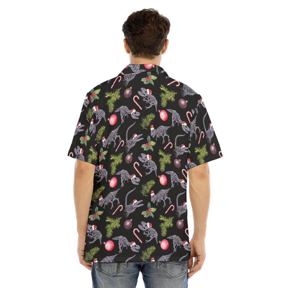 Funny Dinosaur Skeleton Christmas Hawaiian Shirt
