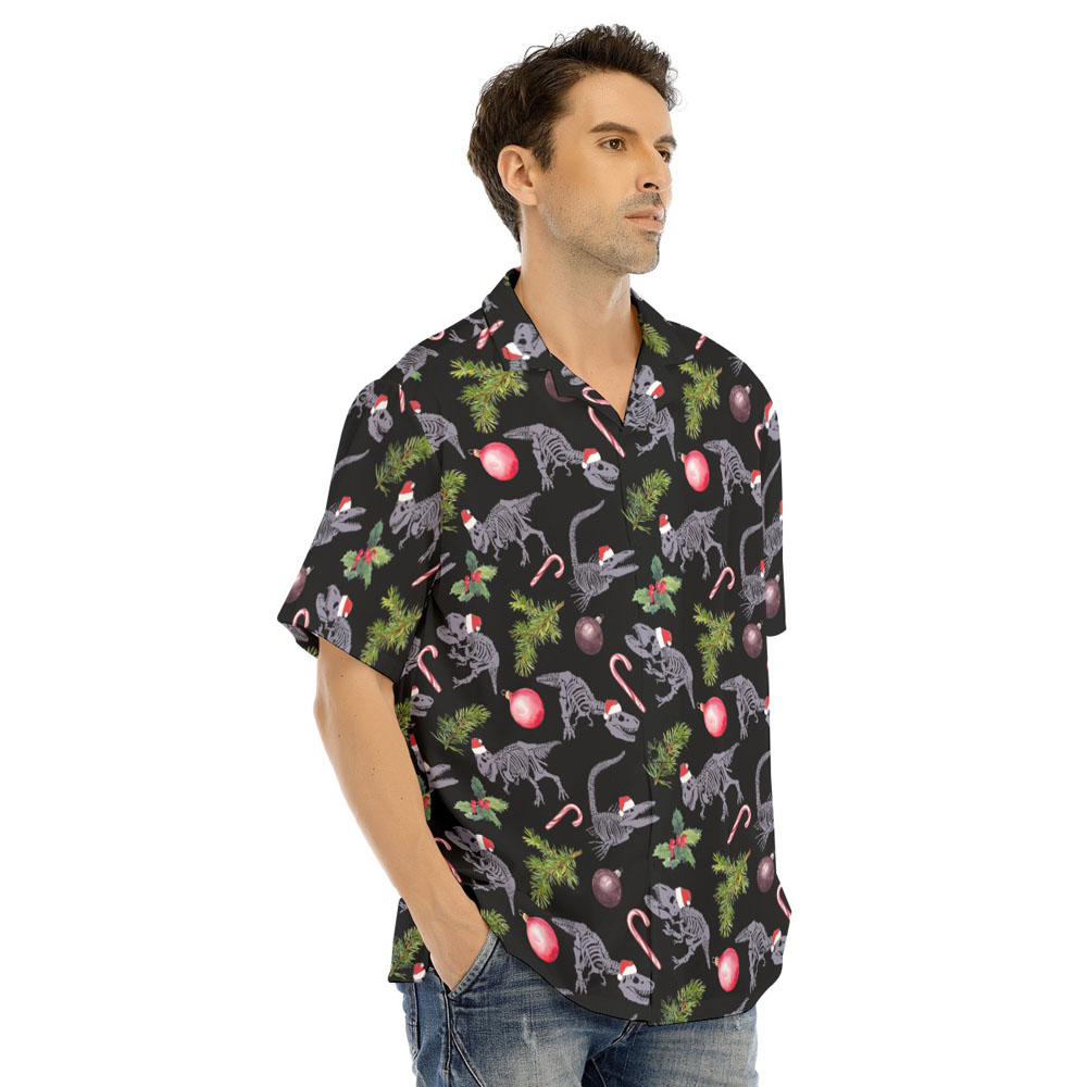 Funny Dinosaur Skeleton Christmas Hawaiian Shirt