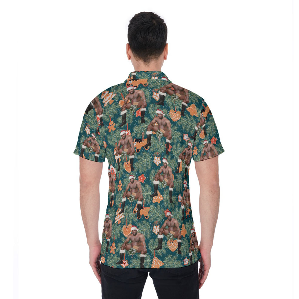 Christmas Barry Wood Gingerbread Hawaiian Polo Golf Shirt For Men