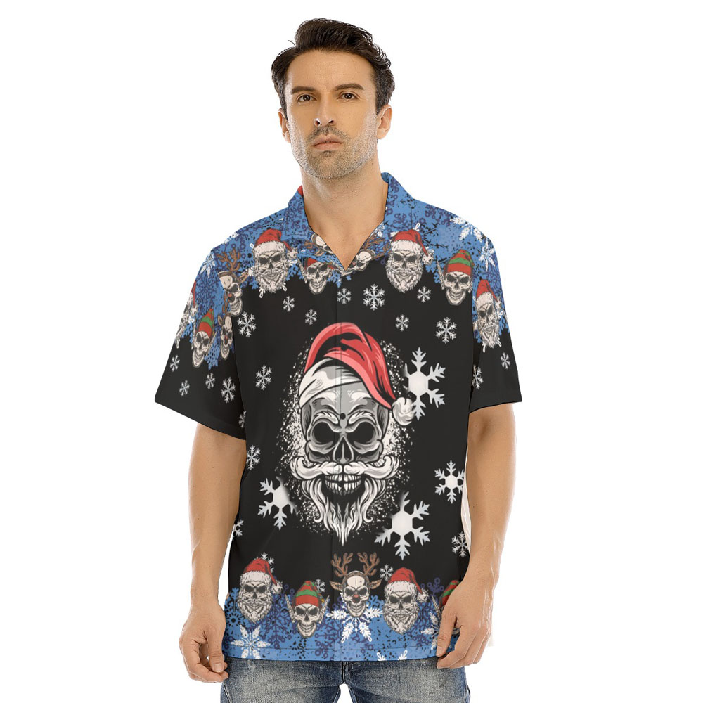 Cool Christmas Skull Hawaiian Shirt - variant image 1