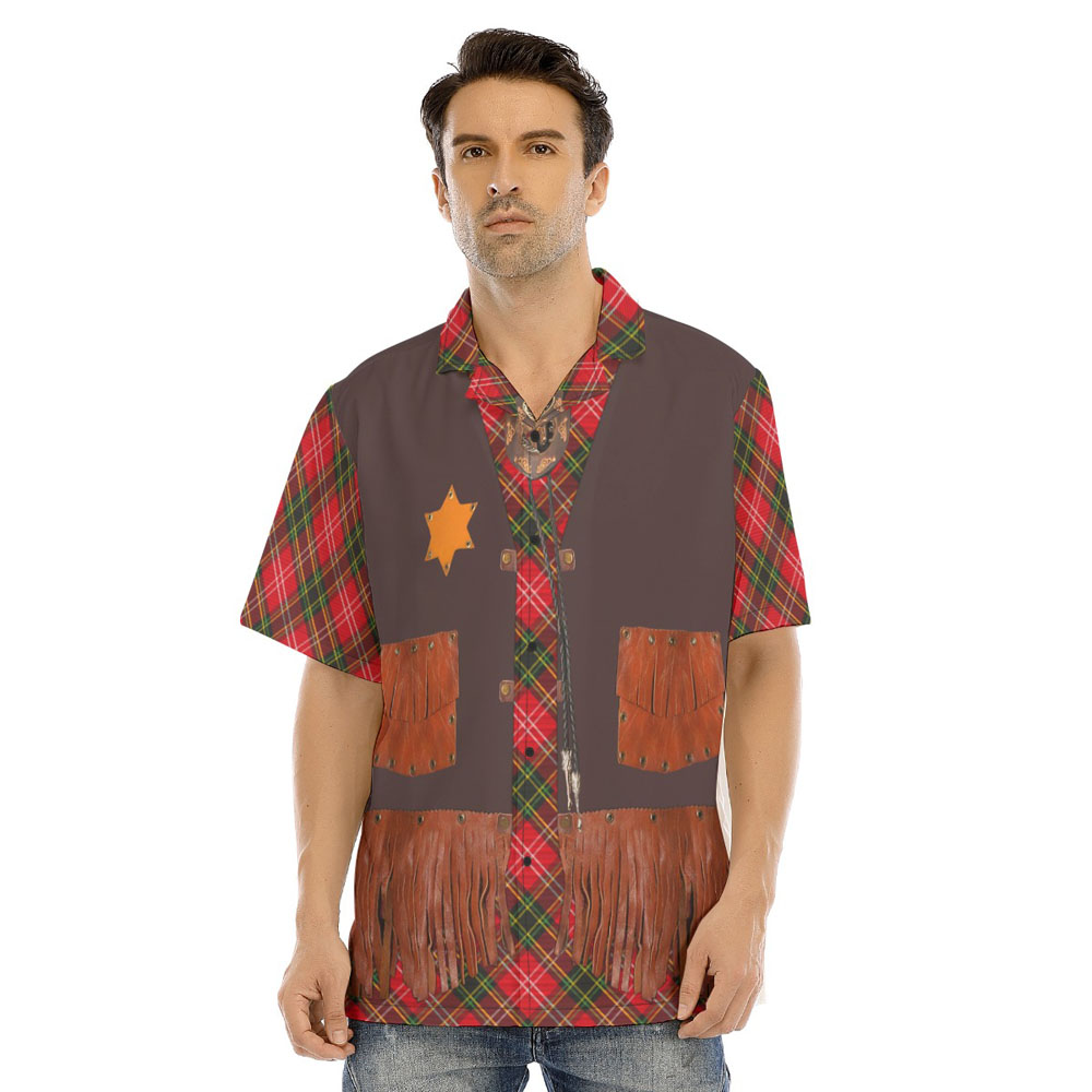 Christmas Santa Cowboy Vintage Style Hawaiian Shirt - variant image 1