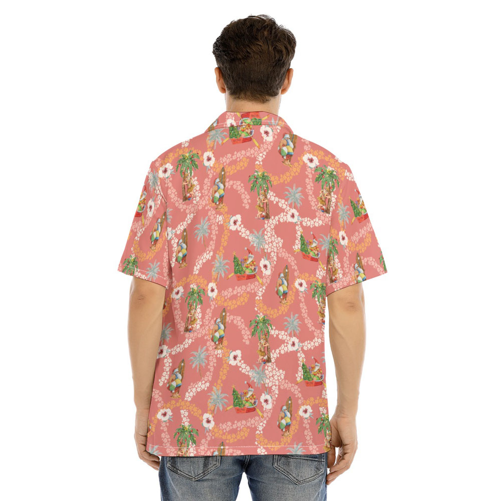 Summer Christmas Santa Claus Floral Vintage Hawaiian Shirt