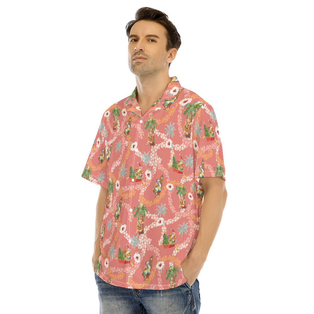 Summer Christmas Santa Claus Floral Vintage Hawaiian Shirt